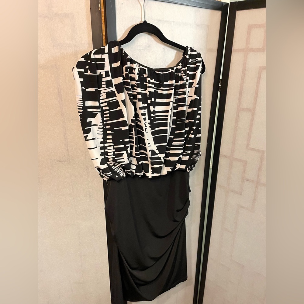 Black and white mini dress